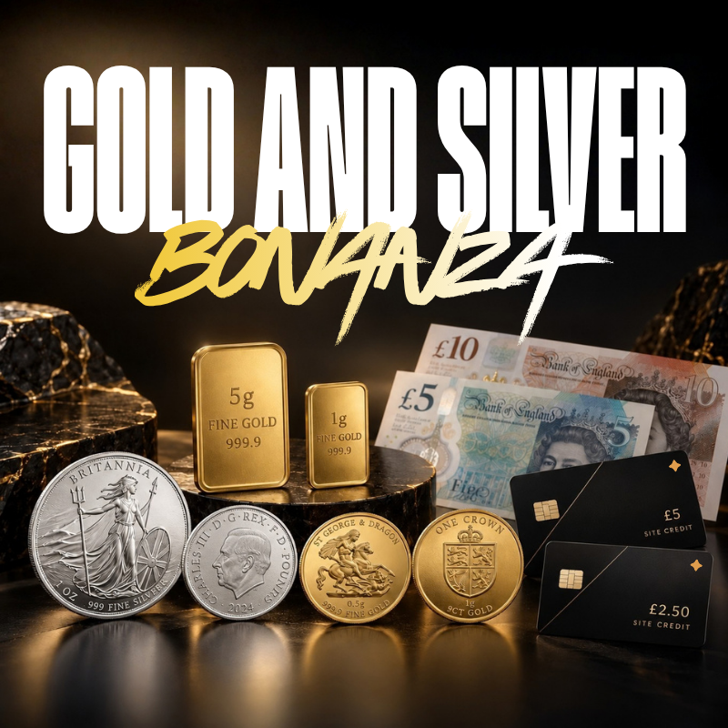 Instant Win + £100 Guaranteed Draw – Gold, Silver & Cash Prizes!