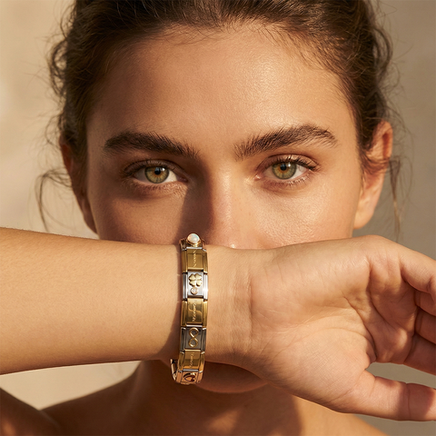 Gold Colour Nomination Bracelet with Charm Assortment