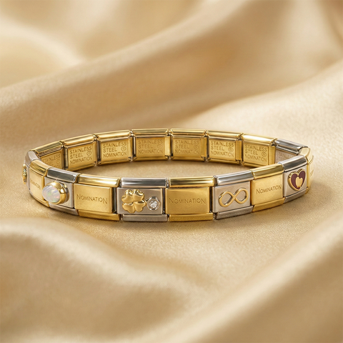 Gold Colour Nomination Bracelet with Charm Assortment